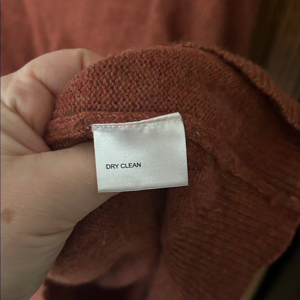 Alan Flusser‎ Men's 100% Cashmere Sweater Pullover Crew Orange - Picture 4 of 5